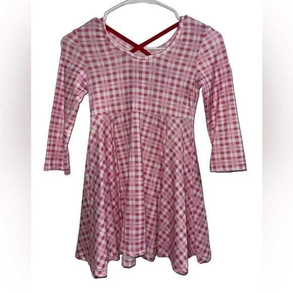 Girls Pink and Red Heart Valentine Dress - Size 6T - Picture 2 of 3